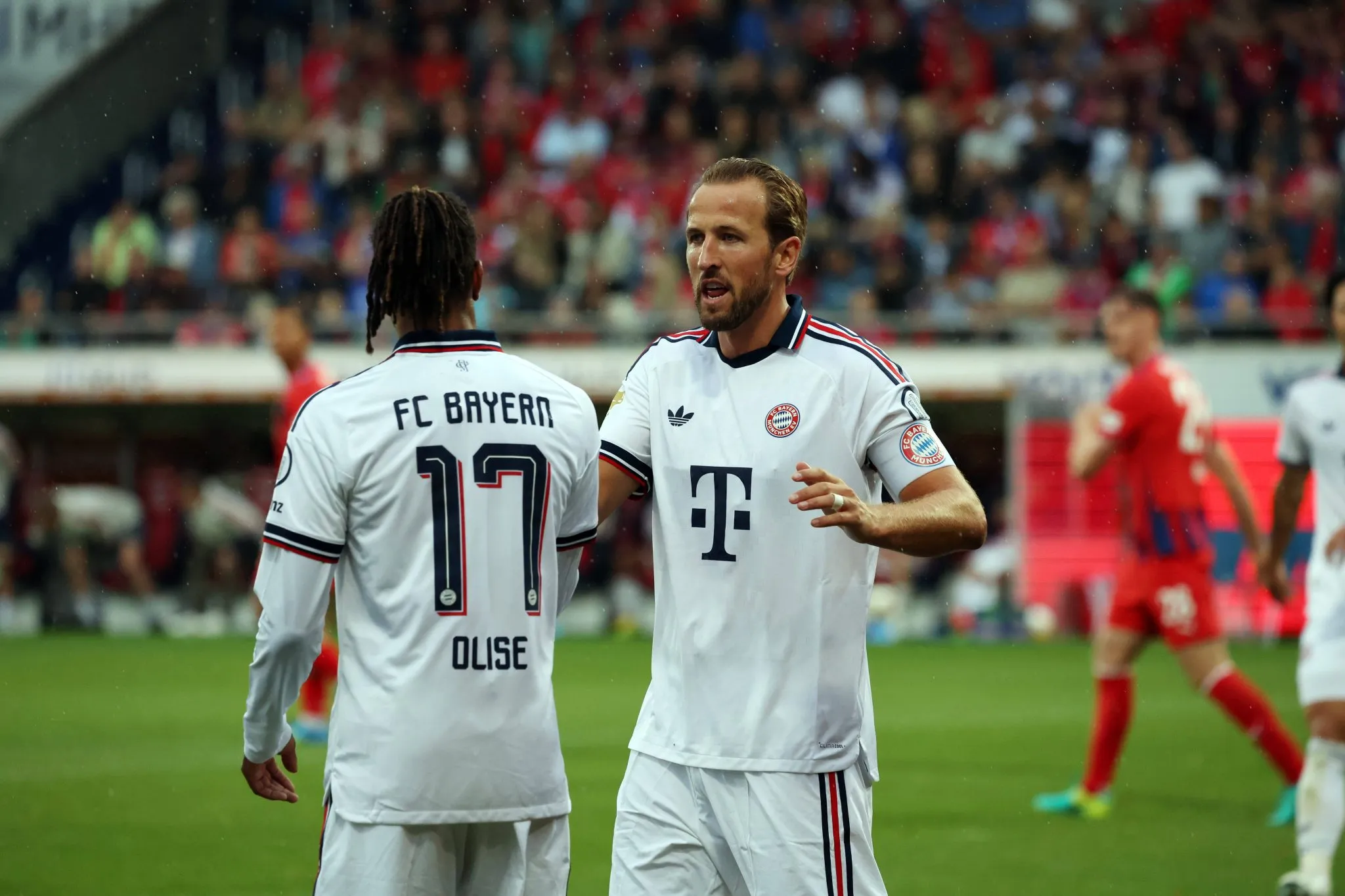 Michael Olise e Harry Kane em jogo do Bayern de Munique 