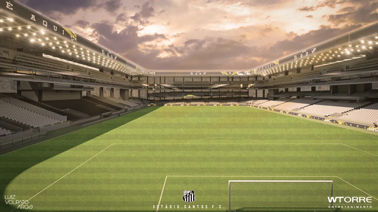 Gramado do novo est&aacute;dio do Santos