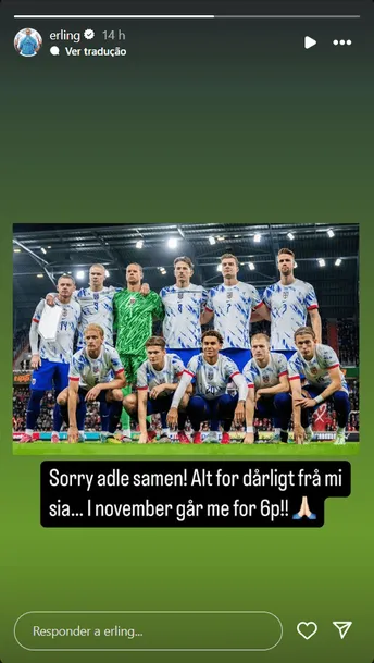 Haaland se desculpa com a torcida da Noruega ap&oacute;s goleada sofrida para a &Aacute;ustria