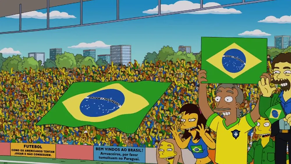Torcida brasileira cutuca os norte-americanos nos Simpsons (Reprodu&ccedil;&atilde;o)