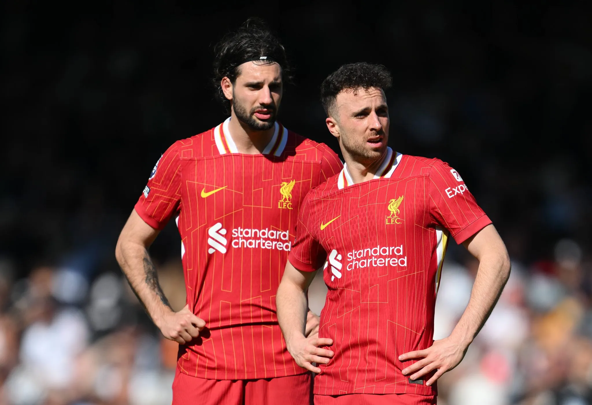 Dominik Szoboszlai e Diogo Jota em atua&ccedil;&atilde;o pelo Liverpool (Foto: IMAGO / Colorsport)