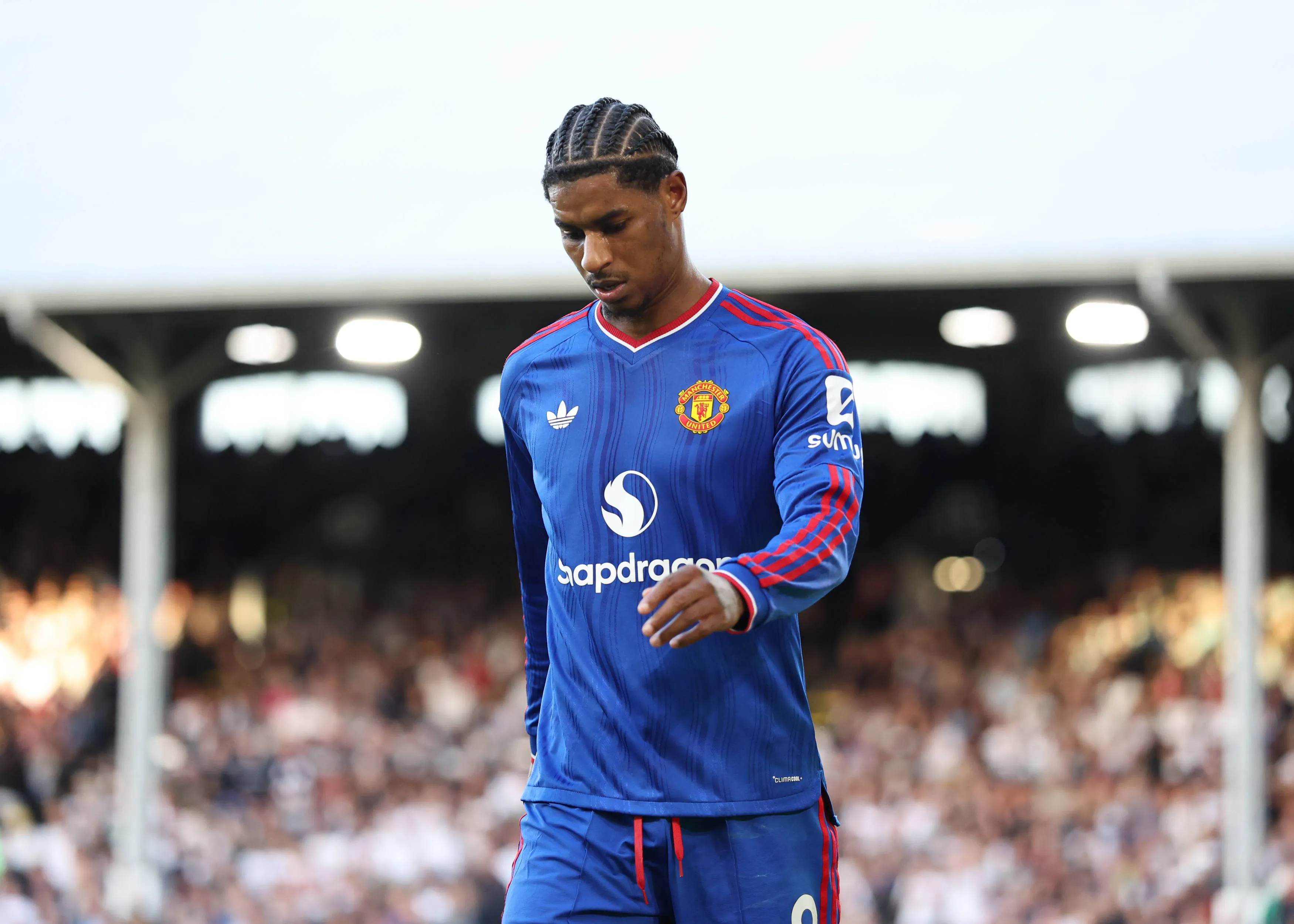 Marcus Rashford em jogo do Manchester United