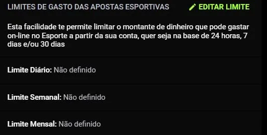 Exemplo de limite de gastos na MMAbet. 