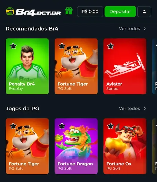Plataforma Br4bet tem mais de 500 jogos de cassino