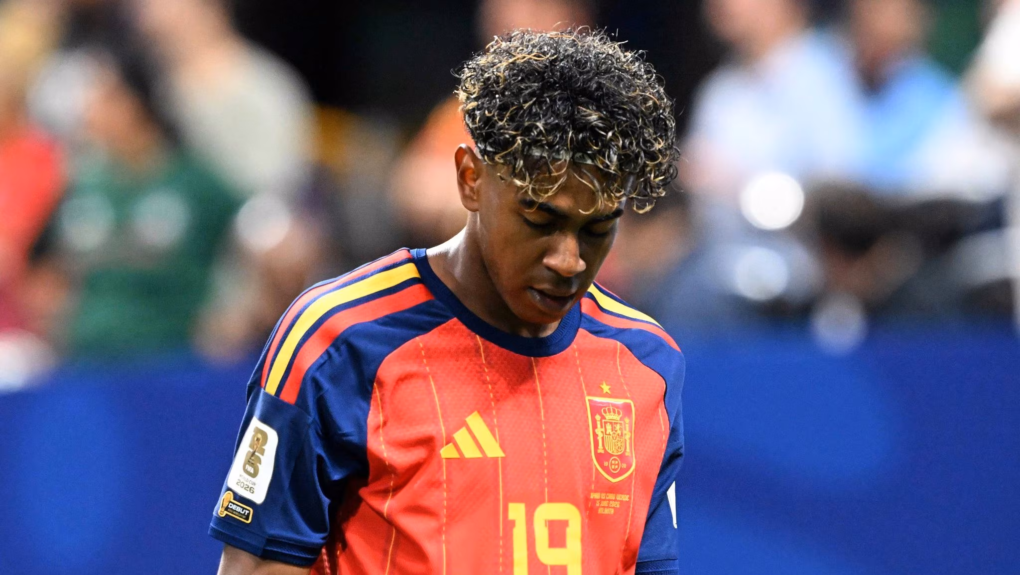 Lamine Yamal em jogo da Espanha na Copa do Mundo