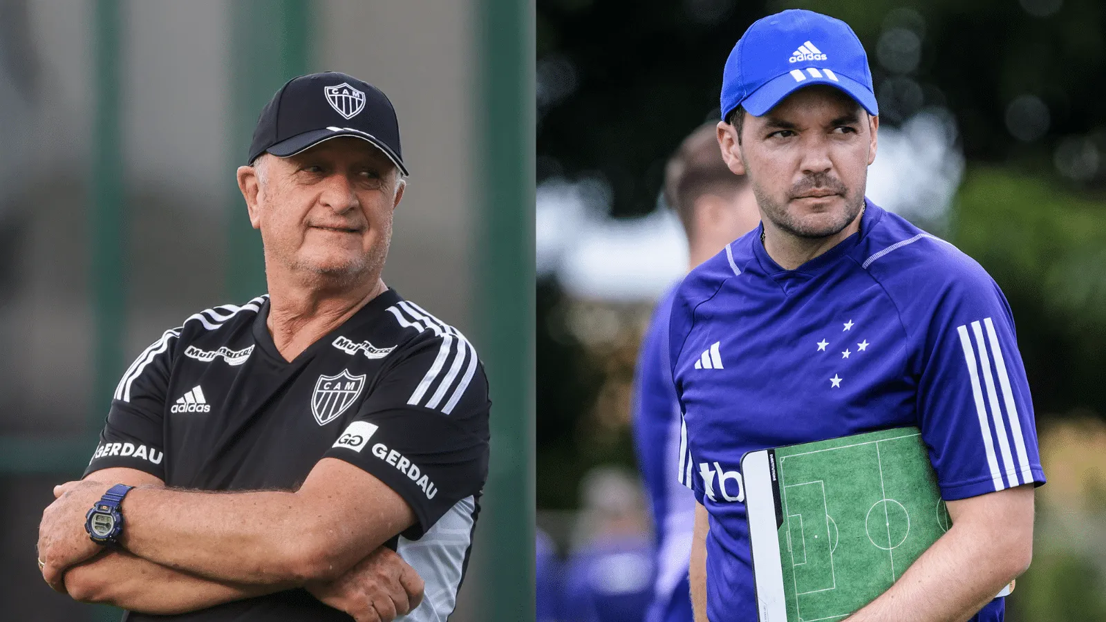 Se fora de campo Atl&eacute;tico-MG e Cruzeiro vivem &lsquo;guerra&rsquo;, na beira dele Felip&atilde;o e Larcam&oacute;n se elogiam e pregam respeito