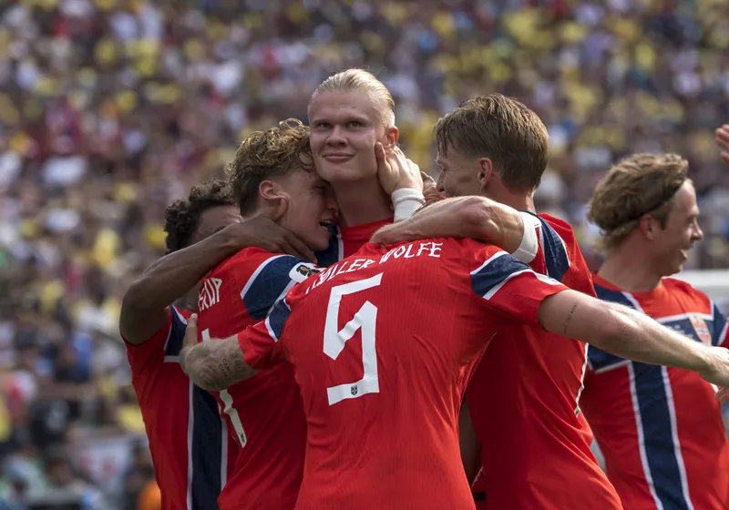 Haaland em Brasil x Noruega na Copa do Mundo