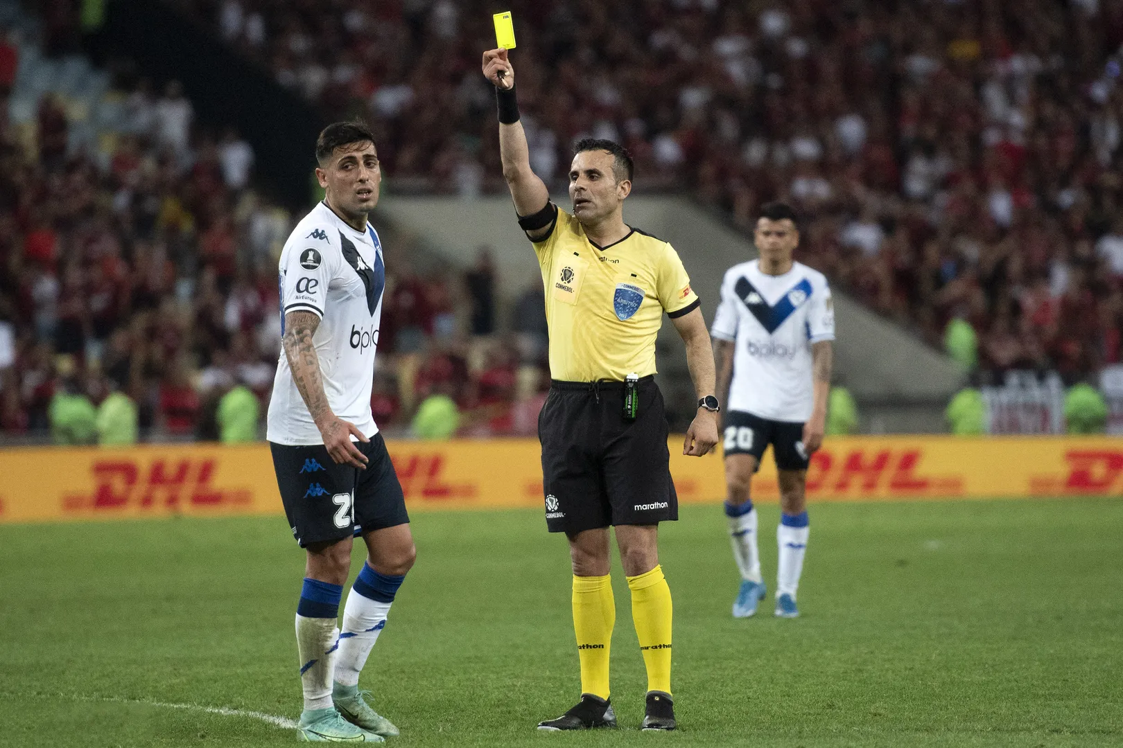 Piero Maza durante Flamengo x V&eacute;lez, em 2022