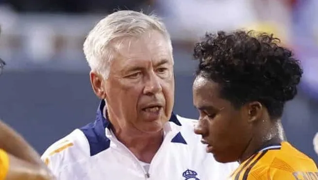Ancelotti &eacute; sincero sobre Endrick: &lsquo;N&atilde;o vai ser Rodrygo ou Vinicius&rsquo;