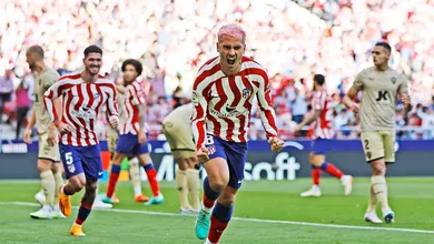 Adivinha quem brilhou pelo Atl&eacute;tico de Madrid de novo? Griezmann, que fez dois gols na vit&oacute;ria sobre o Almer&iacute;a