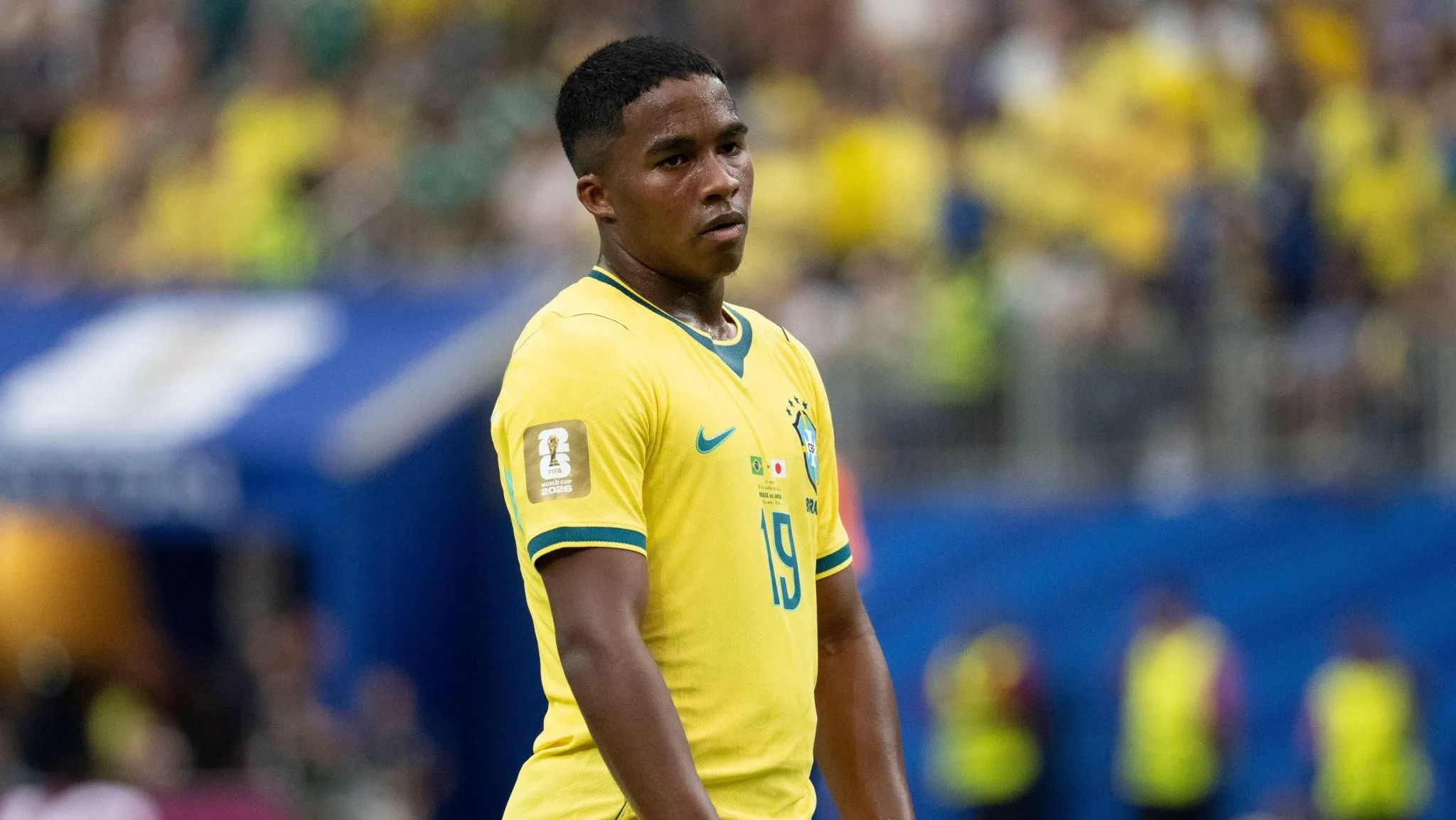 Endrick em jogo do Brasil na Copa do Mundo