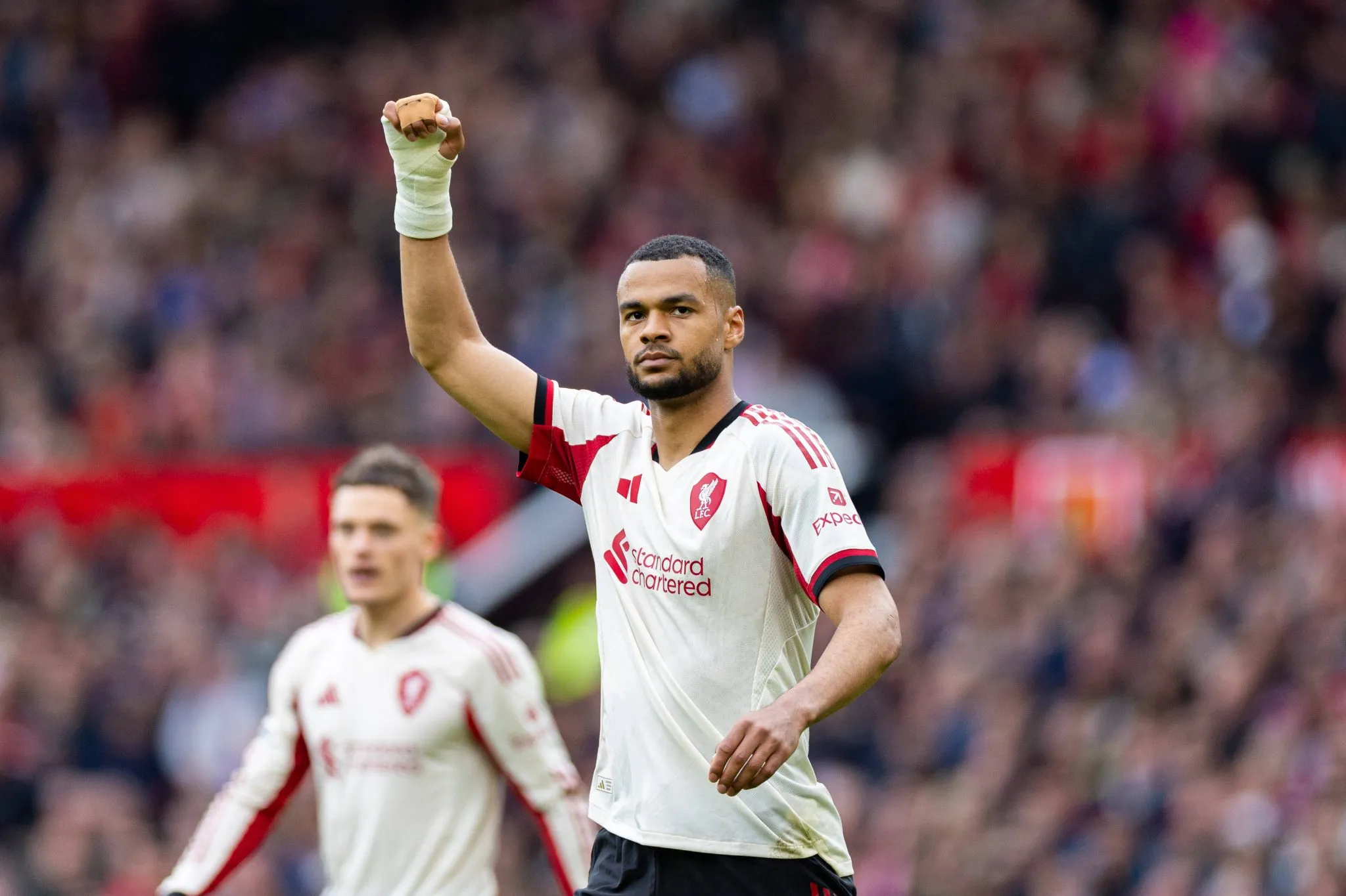 Gakpo celebra gol pelo Liverpool