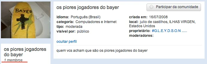 GLEYDSON foi o &uacute;nico vision&aacute;rio de seu tempo e s&oacute; ele participou do grupo.