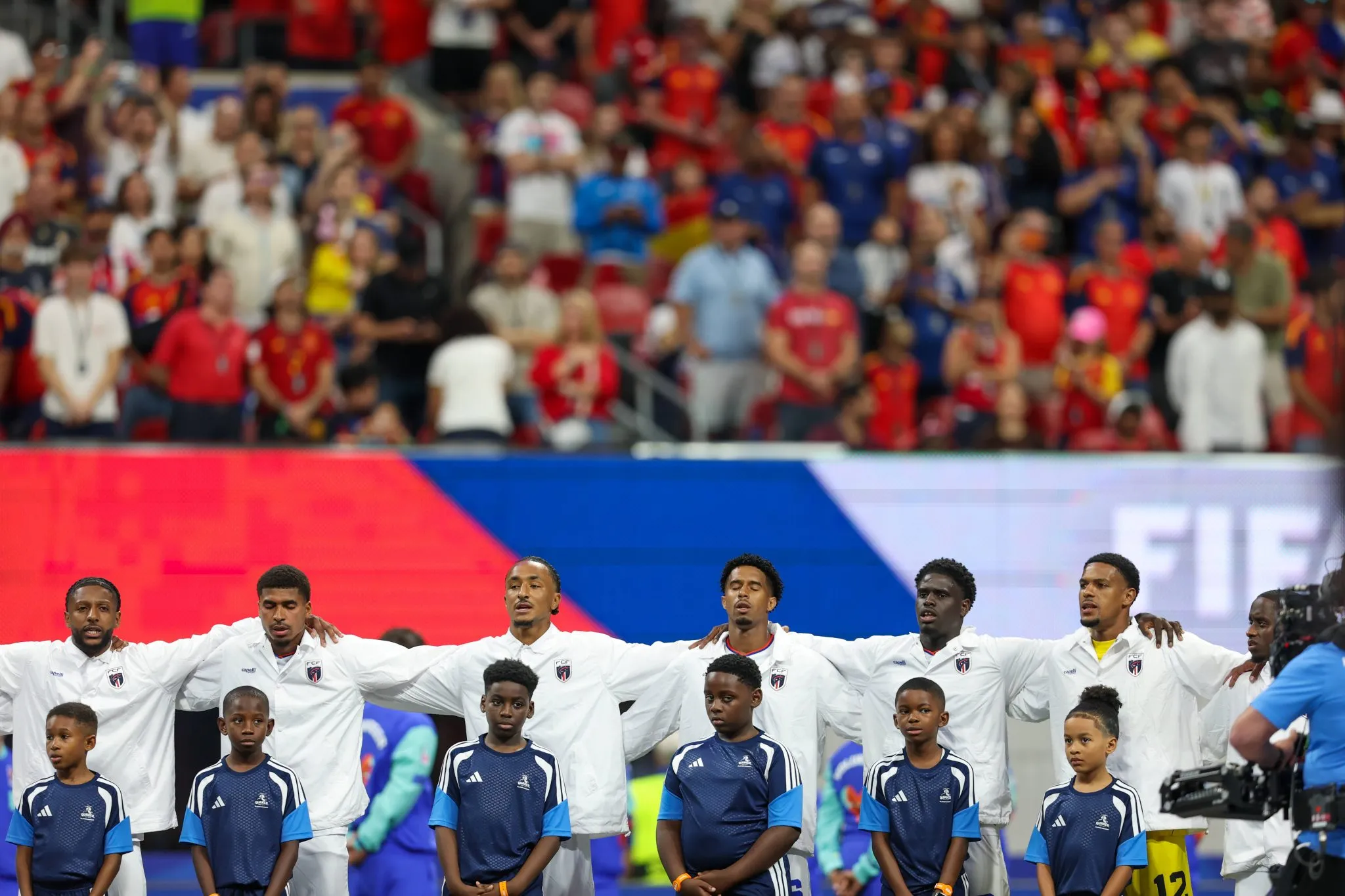 Sele&ccedil;&atilde;o de Cabo Verde durante estreia na Copa do Mundo (Foto: IMAGO / Straffon Images)