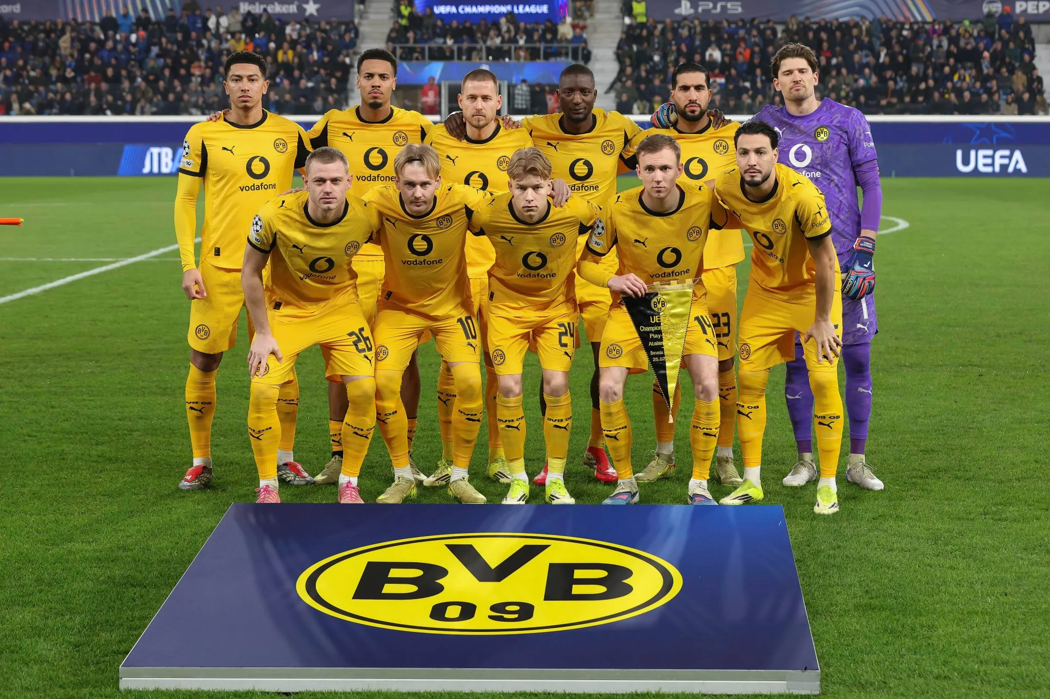 Time do Borussia Dortmund antes de jogo da Champions League