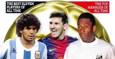 Revista elege sele&ccedil;&atilde;o da hist&oacute;ria e Maradona fica &agrave; frente de Pel&eacute;