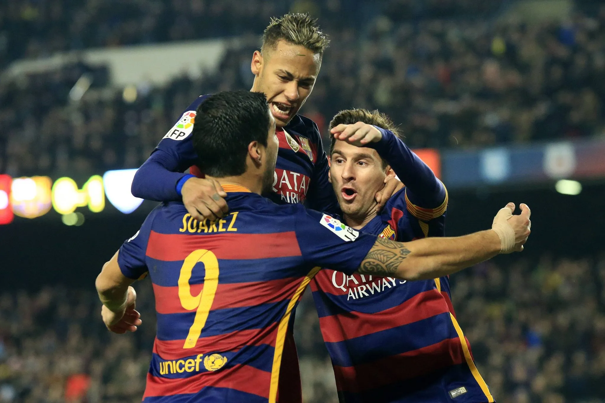 Messi, Su&aacute;rez e Neymar no Barcelona (Foto: Imago)
