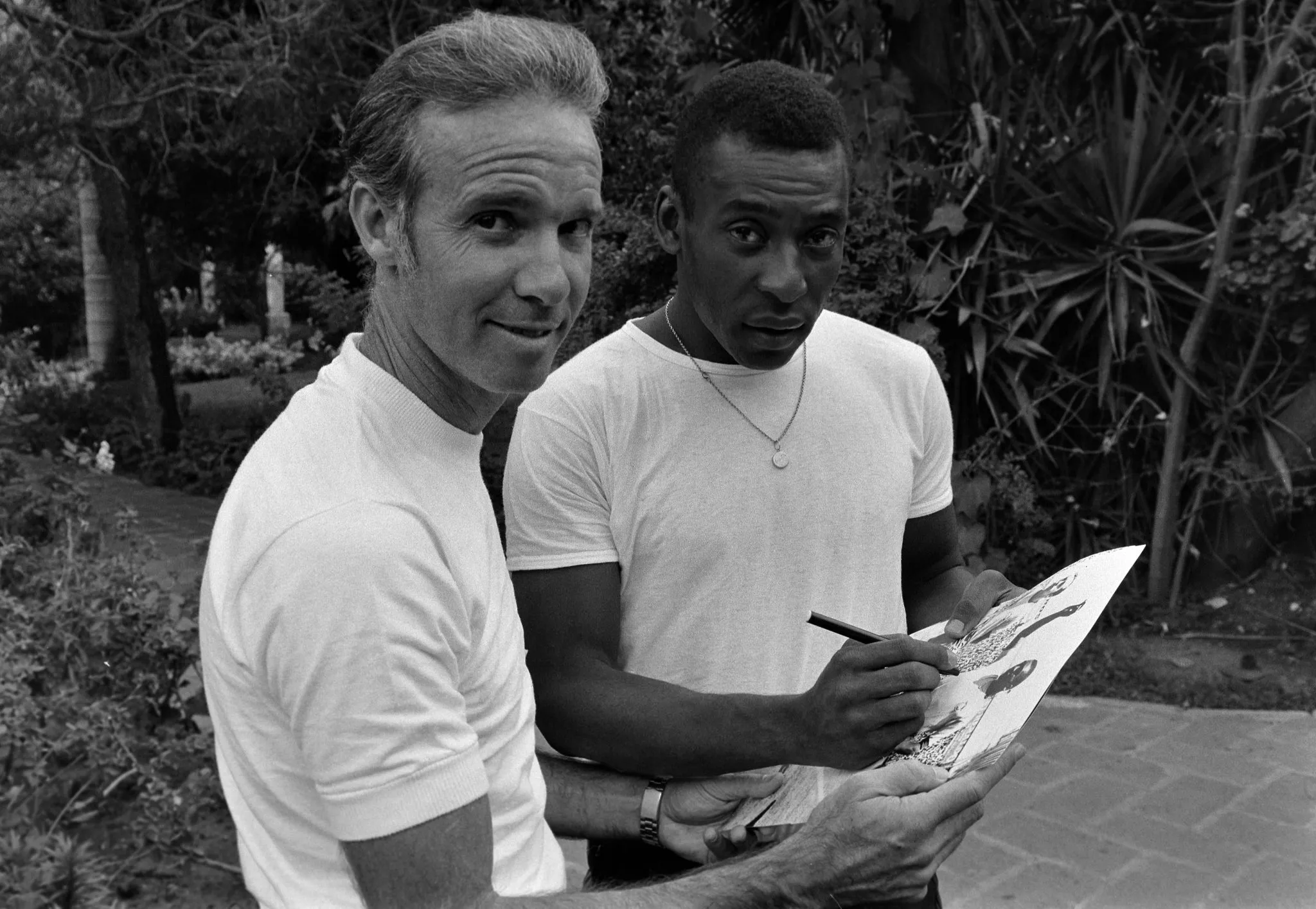 Zagallo e Pel&eacute;, &iacute;cones da sele&ccedil;&atilde;o brasileira, em 1970