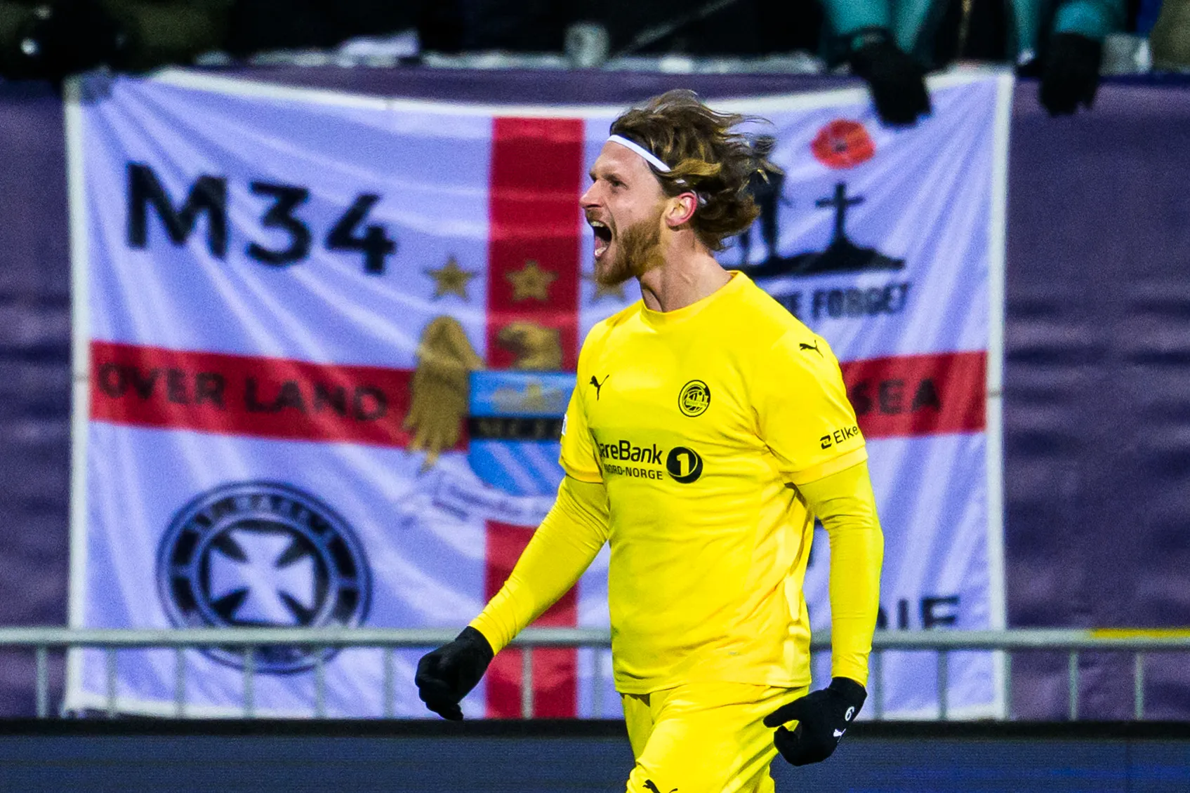 Kasper Hogh, do Bodo/Glimt, celebra gol contra o City