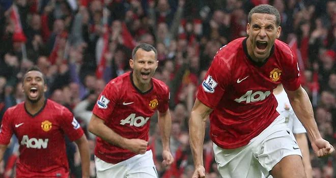 Ferdinand comemora o gol d&aacute; vit&oacute;ria do Manchester United contra o Swansea