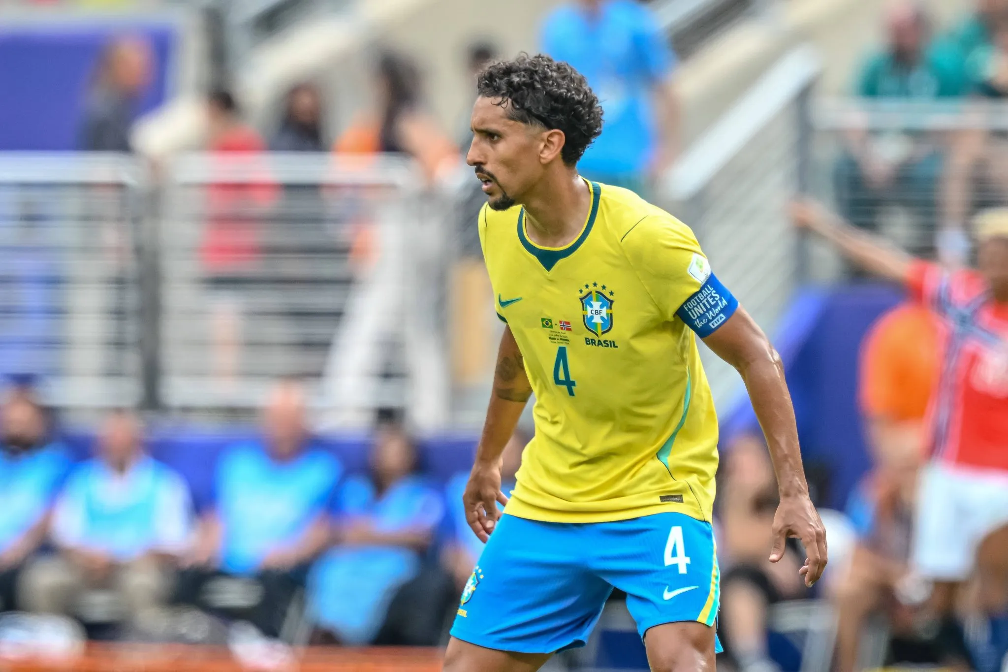 Marquinhos em Brasil x Noruega na Copa do Mundo