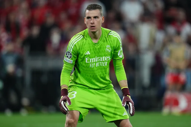 Foto: (IconSport) - Andriy Lunin, goleiro do Real Madrid