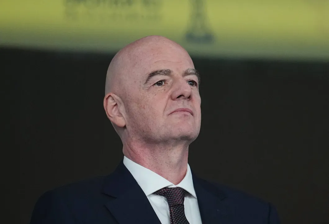 Gianni Infantino em coletiva de imprensa sobre a Fifa