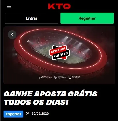 Apostas gr&aacute;tis di&aacute;rias da KTO Brasil