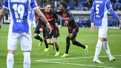 L&iacute;der invicto da Bundesliga, Leverkusen vence mais uma fora de casa e afunda o lanterna Darmstadt