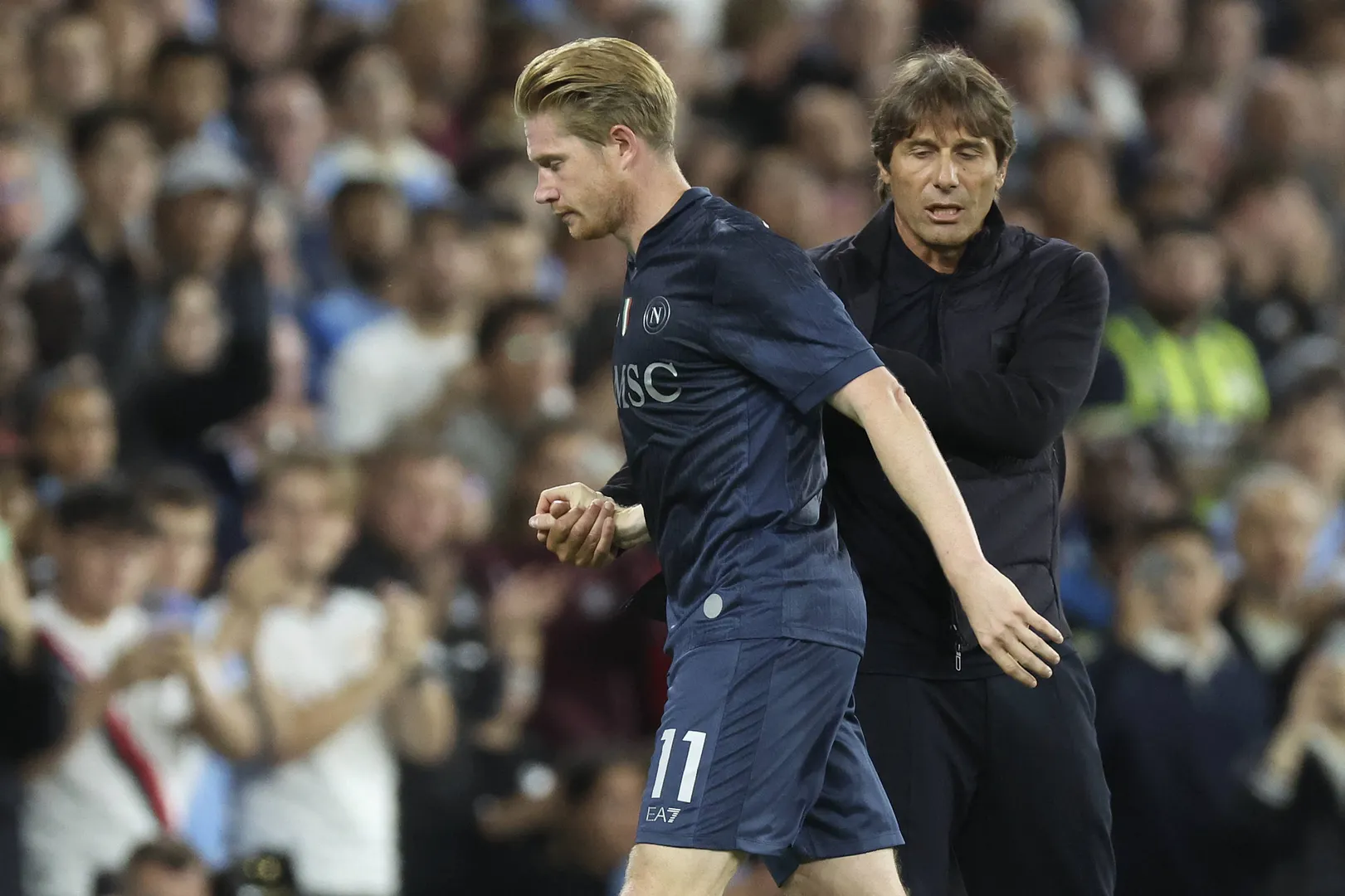 De Bruyne e Conte pelo Napoli (Foto: Imago)