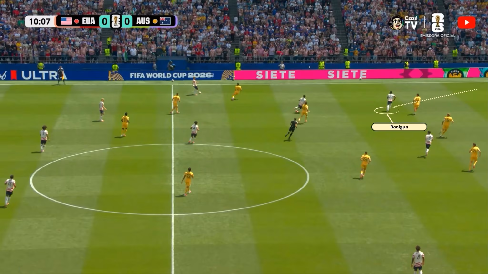 Movimento de Balogun contra a Austr&aacute;lia antes de gol dos EUA