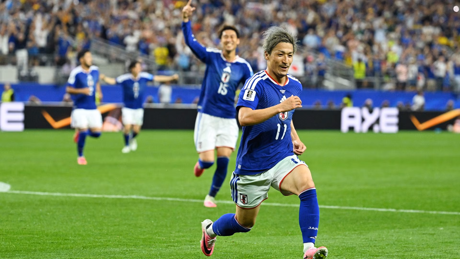 Daizen Maeda, jogador do Jap&atilde;o, durante a partida entre Jap&atilde;o e Su&eacute;cia pelo Grupo F da Copa do Mundo FIFA 2026, no Dallas Stadium, em Arlington, no Texas, em 25 de junho de 2026.