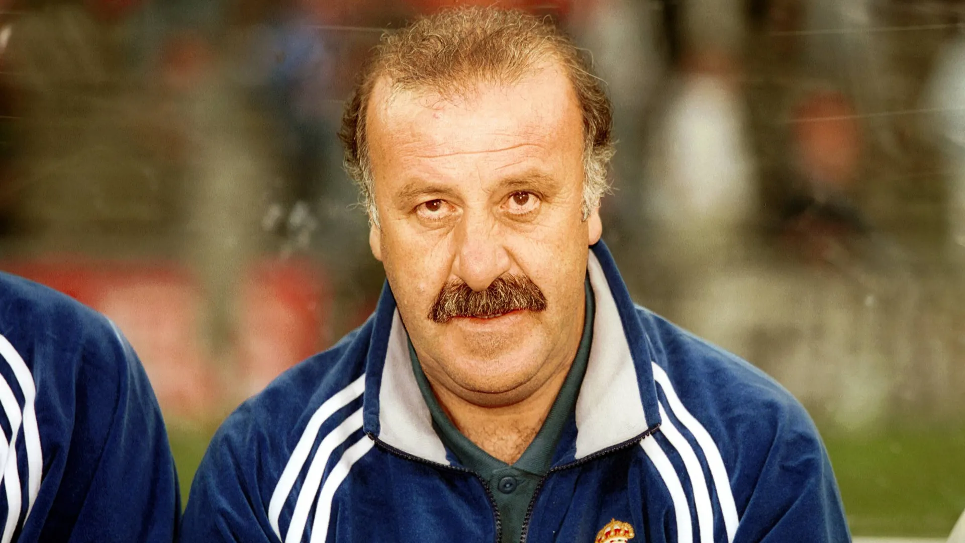 Vicente del Bosque, t&eacute;cnico do Real Madrid, durante as comemora&ccedil;&otilde;es do centen&aacute;rio do clube, no Est&aacute;dio Ol&iacute;mpico de Munique, em 4 de agosto de 2000.