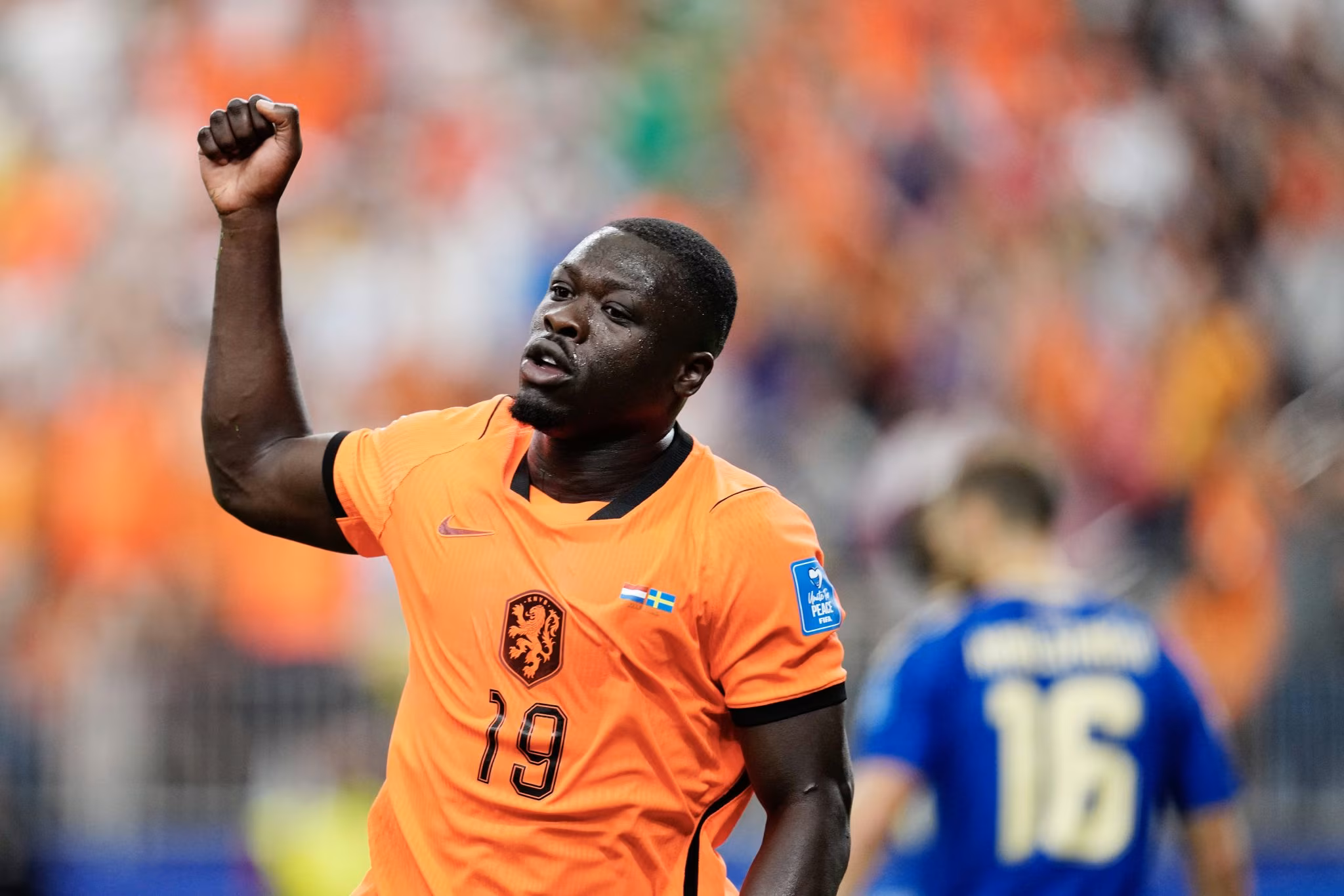 Brobbey comemora gol dos Pa&iacute;ses Baixos na Copa do Mundo
