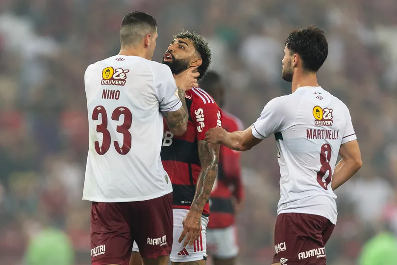Nino foi expulso por confus&atilde;o com Gabigol em Fla-Flu do Brasileiro de 2023 - Foto: Icon sport