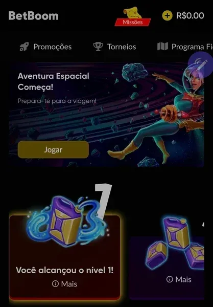 Captura de tela da p&aacute;gina com o programa de fidelidade da Betboom
