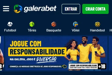 Captura de tela da casa de apostas Galera Bet.