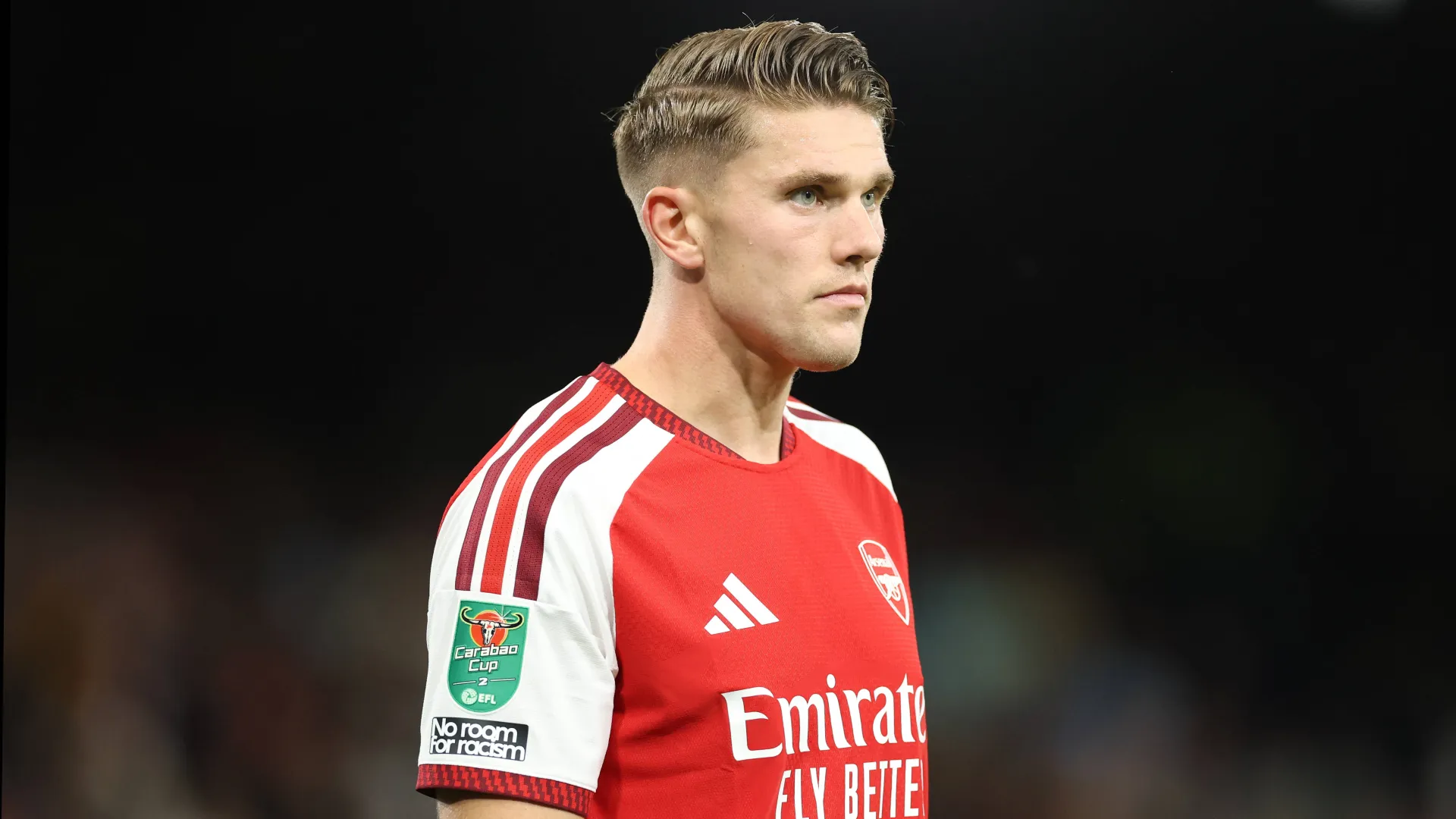 Viktor Gy&ouml;keres, atacante do Arsenal, durante a partida da Copa da Liga entre Ipswich Town e Arsenal, em Portman Road, em Ipswich, na Inglaterra, em 15 de setembro de 2026.