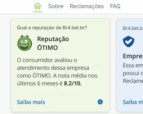 Captura de tela mostra a reputa&ccedil;&atilde;o da plataforma Br4bet no site Reclame Aqui