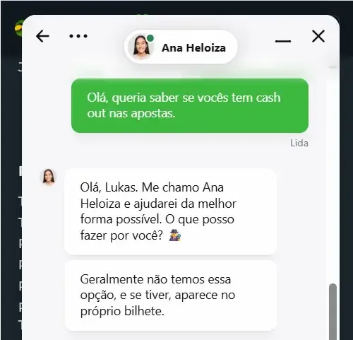 Captura de tela de atendimento via chat 24 horas da Br4bet