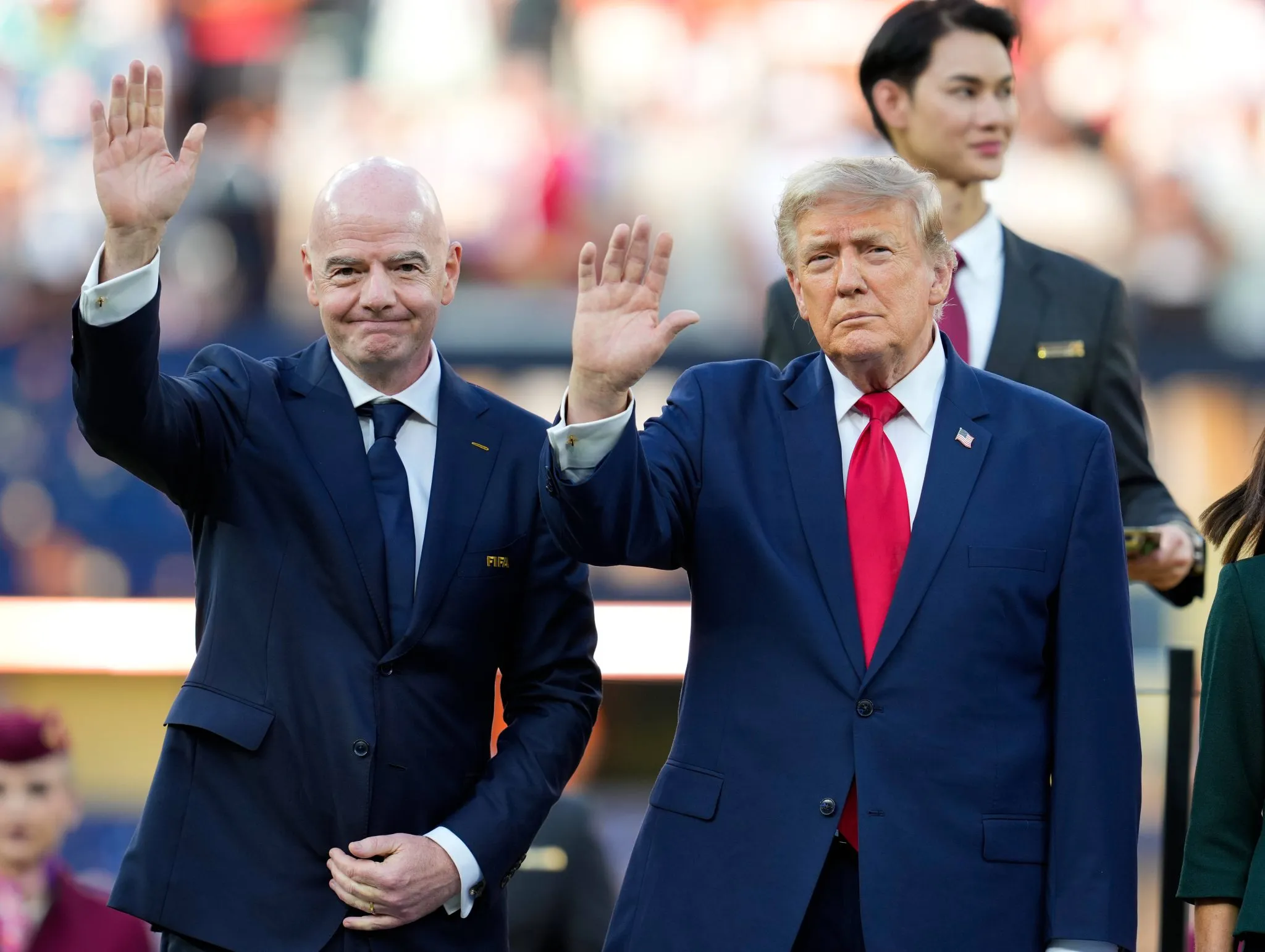 Presidente da Fifa, Gianni Infantino, ao lado do presidente dos Estados Unidos, Donald Trump (Foto: IMAGO / Eibner)