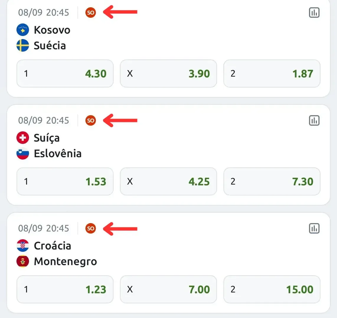 Super Odds da Betano dispon&iacute;veis em um jogo