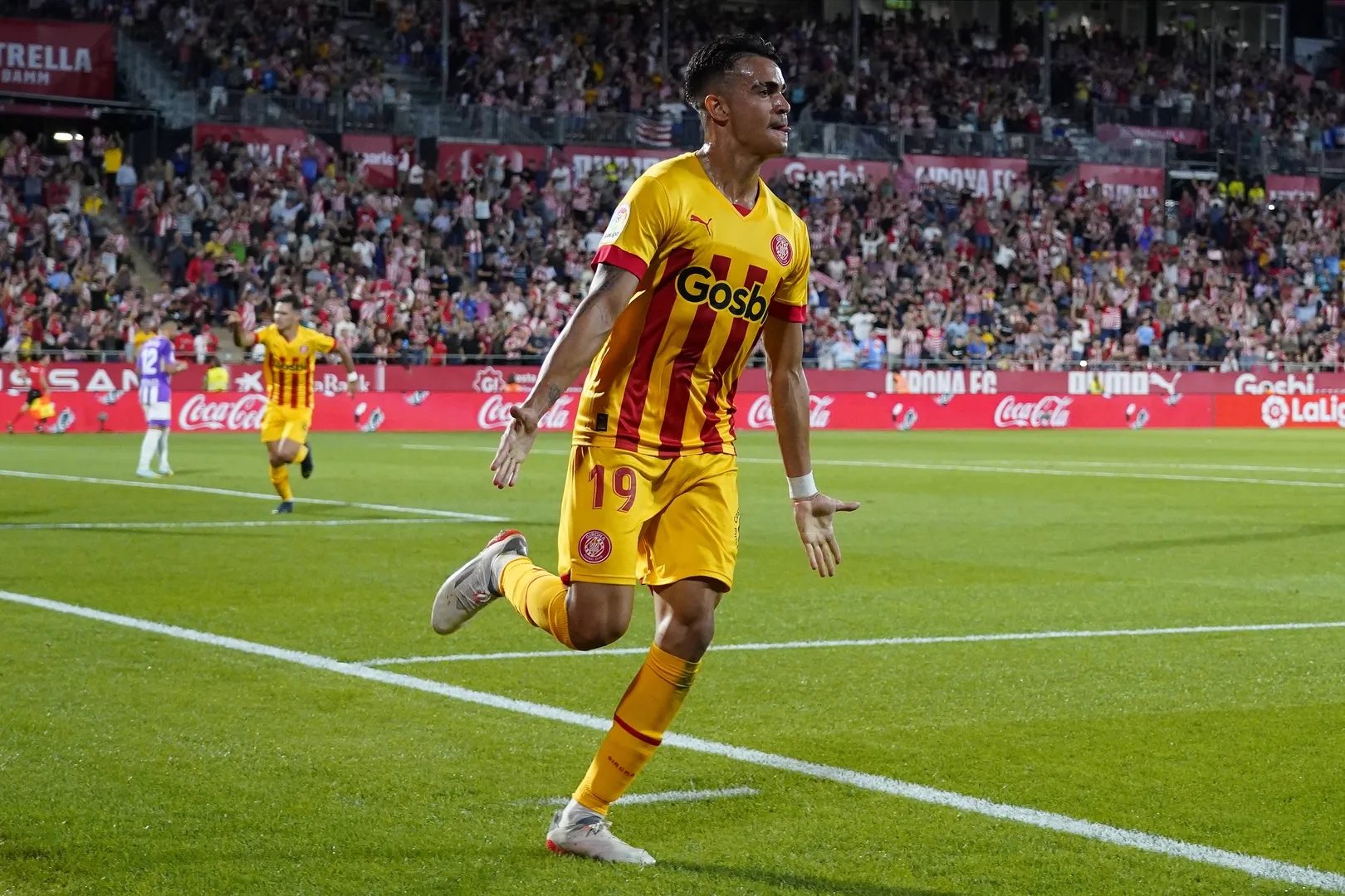 ESP: Girona FC &ndash; Real Valladolid. La Liga Santander. Date 5 Jesus Reinier of Girona FC celebrates after scoring the open