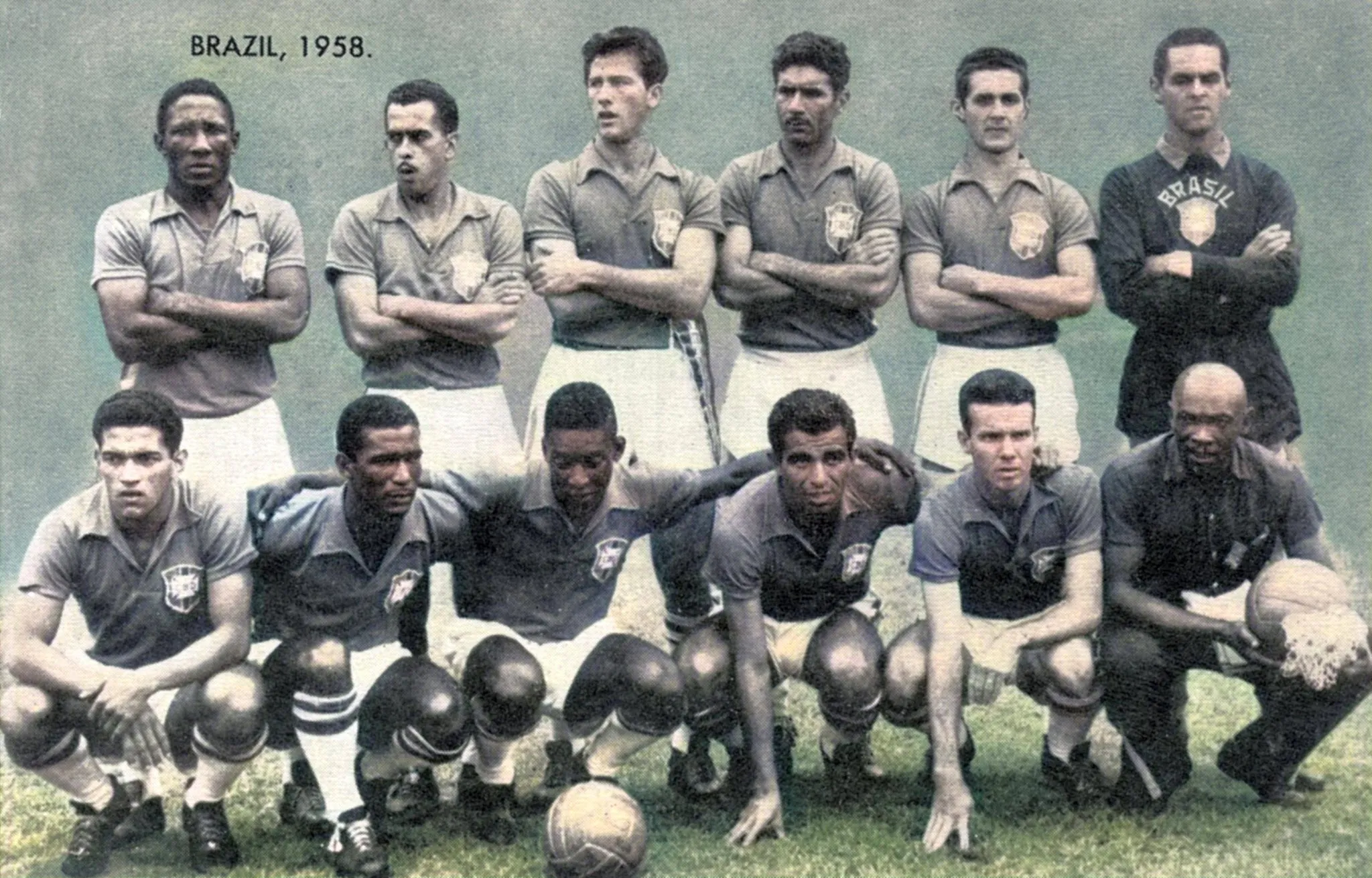 Sele&ccedil;&atilde;o brasileira campe&atilde; do mundo de 1958 com vit&oacute;ria sobre a Su&eacute;cia na final (Foto: IMAGO / Gemini Collection)