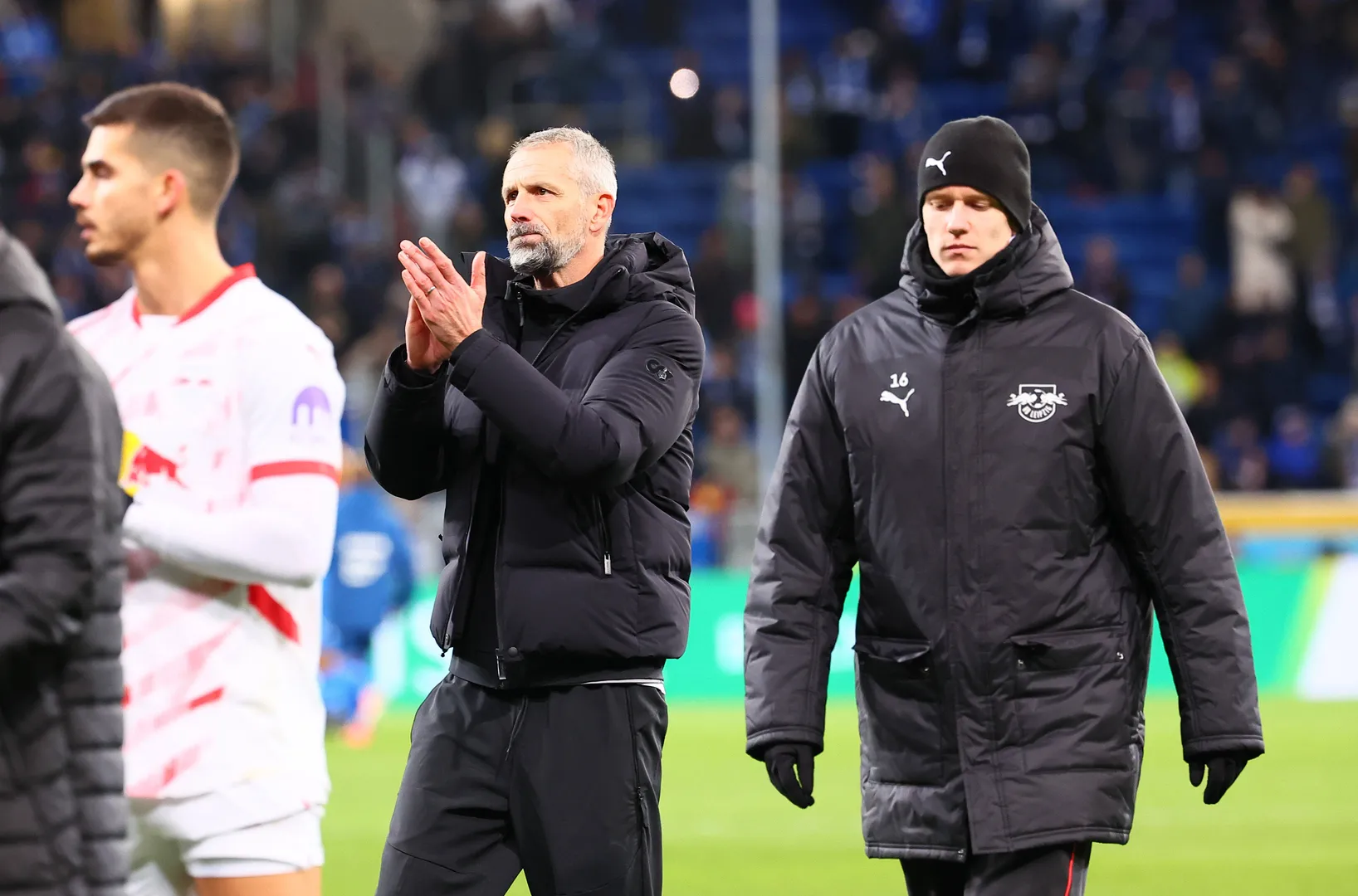 Foto: (Imago) - Marco Rose, &agrave; esquerda, t&eacute;cnico do RB Leipzig