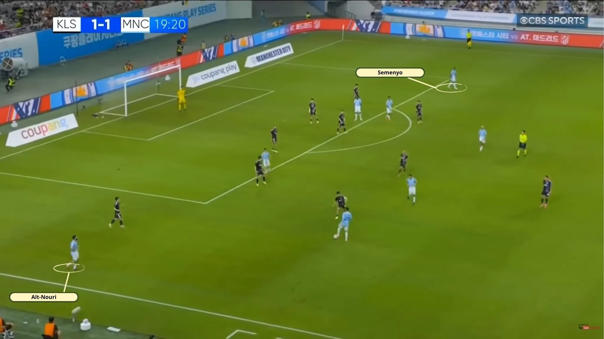 Pontas do Manchester City no amistoso contra as estrelas do Campeonato Sul-Coreano