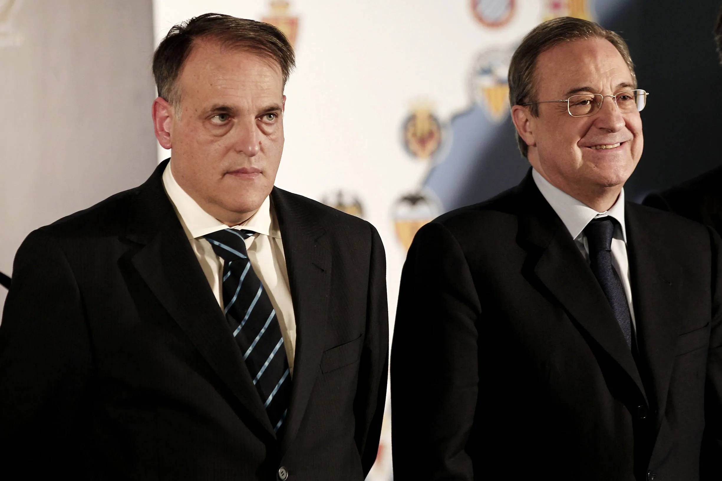 Javier Tebas e Florentino Pérez em 2013