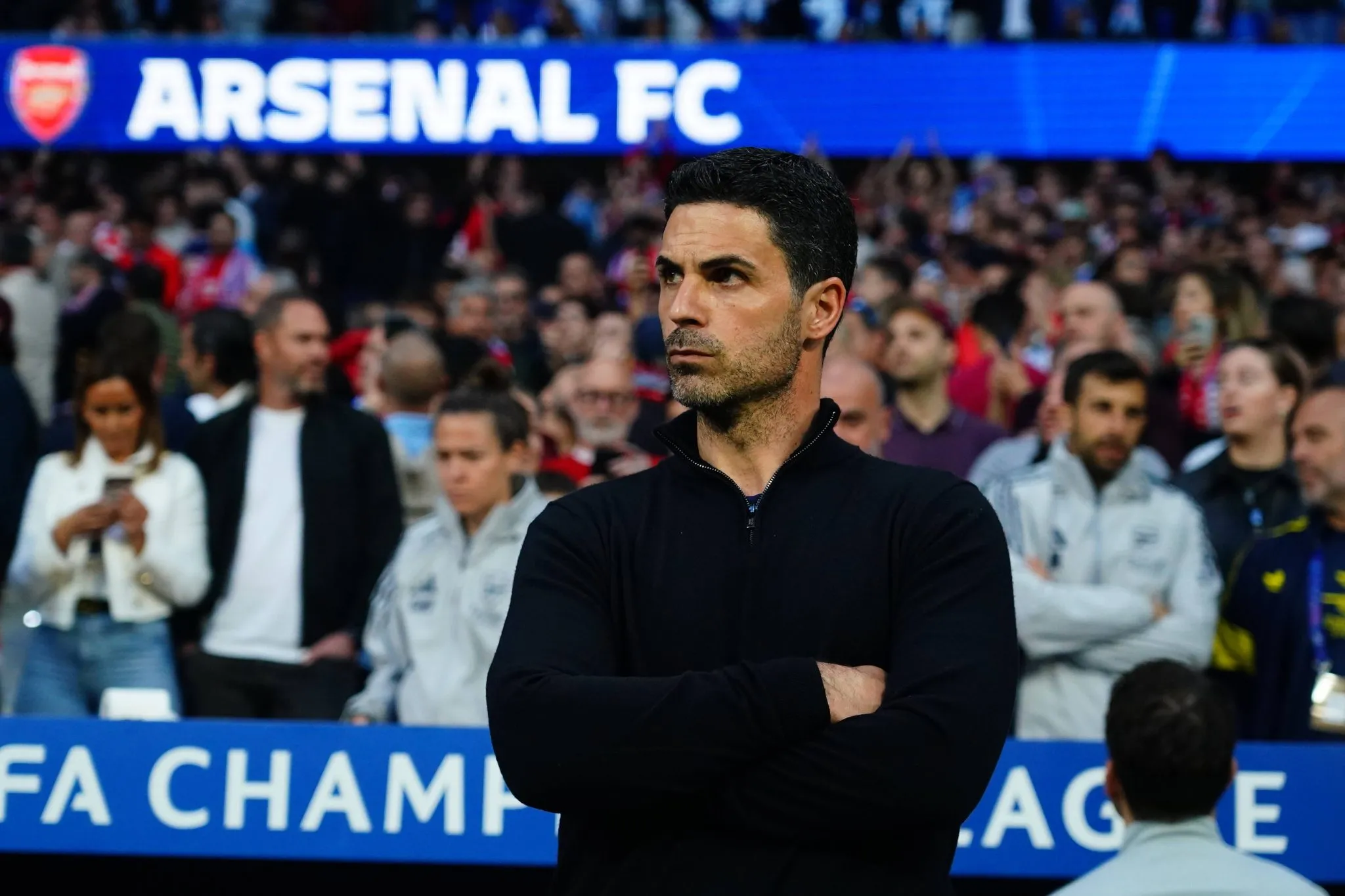 Arteta durante Atl&eacute;tico de Madrid x Arsenal 