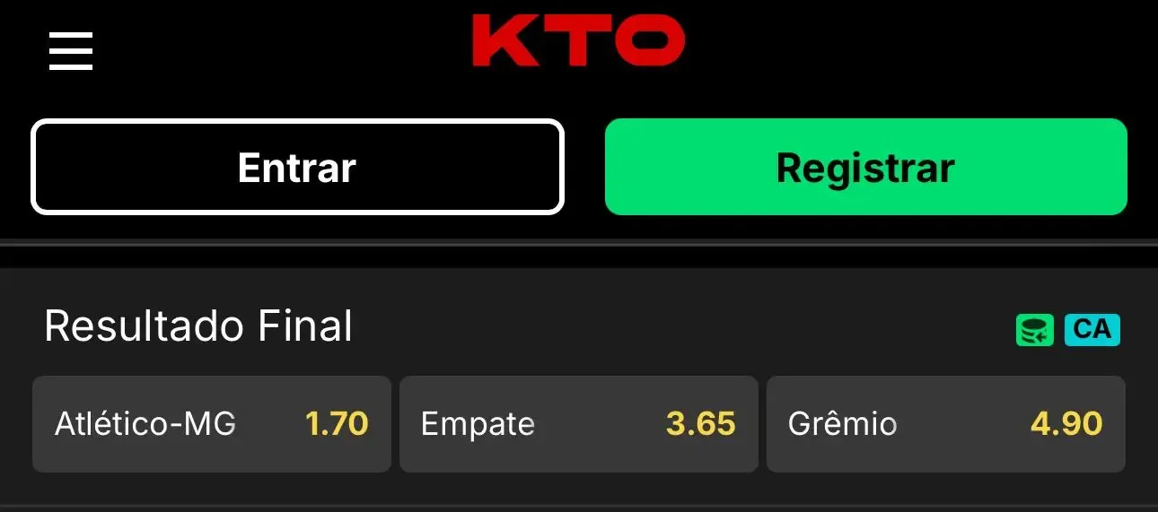 Value bet no Brasileir&atilde;o identificada na KTO