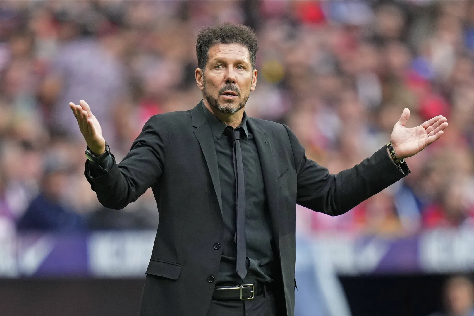 Diego Simeone durante jogo do Atl&eacute;tico de Madrid